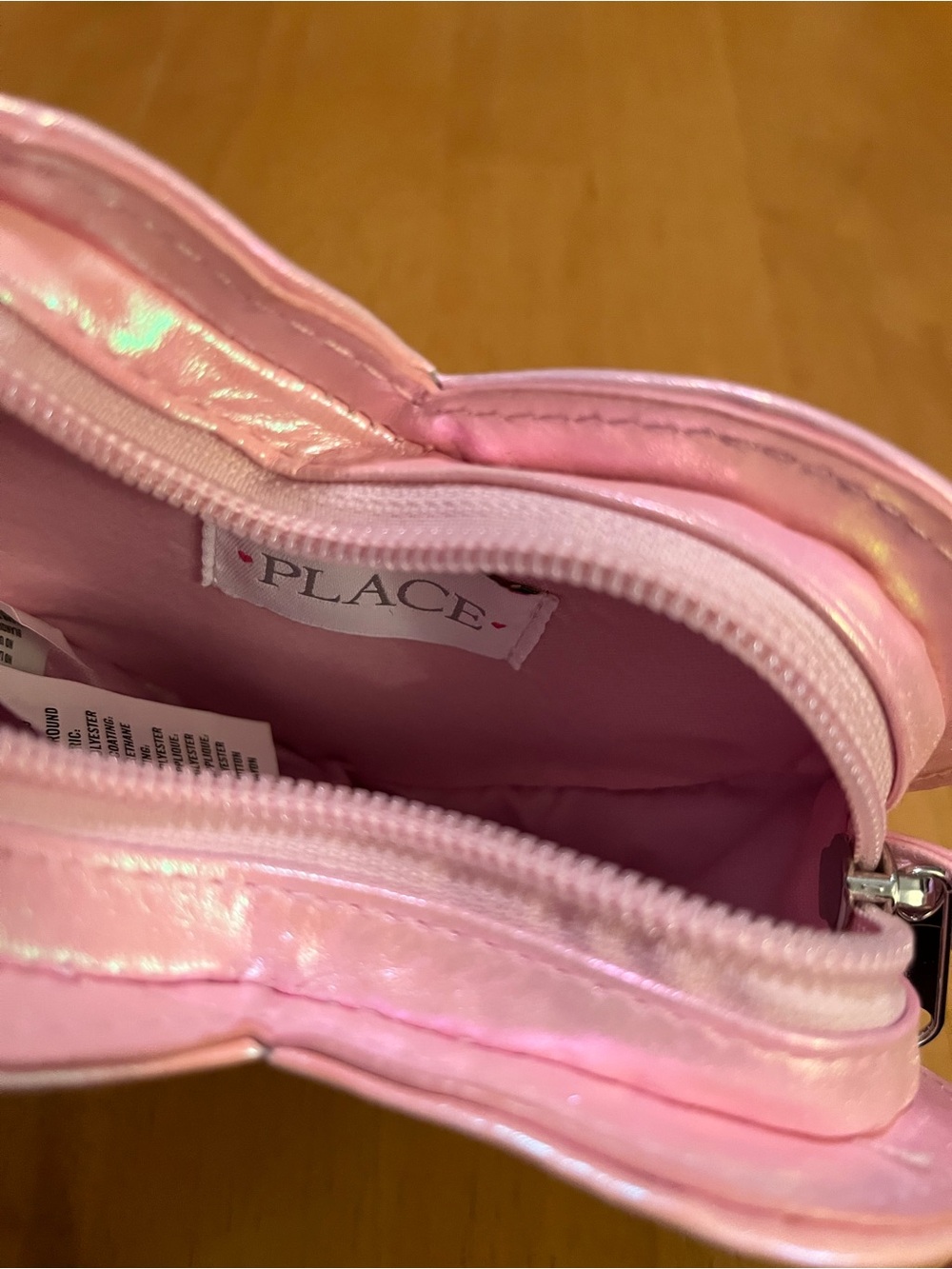 Place Pink Iridescent Heart Crossbody Bag - Picture 4 of 5